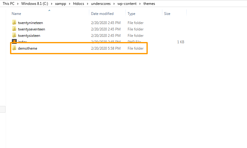 demotheme theme folder underscores 