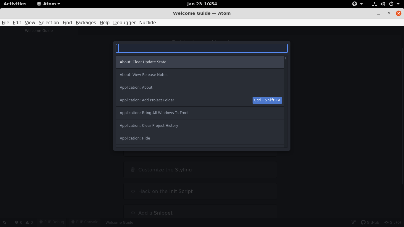 Command Palette on Atom